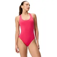 Speedo Solid Scoop Neck Damen Badeanzug Rubinrot - L