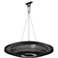 Klarstein LumiHeat Infrarotheizung für die Decke | 2000 W | 15 m2 | LED-Licht | 42 cm x 42 cm Schwarz