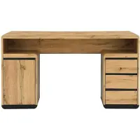Vente-unique Schreibtisch mit Stauraum - MDF - Natur und Schwarz SERGUEI