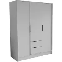 Masseno Drehtürenschrank CAVA 150,5/200/51 cm Modern Kleiderschrank 3-türig Weiß