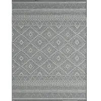 KADIMA DESIGN LÄUFER ESERA Ethno-Rauten Polypropylen Grau 67 x 180 cm