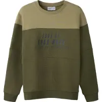 Name it Sweatshirt "NKMVEMIL LS NREG SWEAT BRU", Baumwolle, regular fit, Colorblock, Print