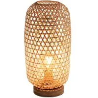 Globo LED Tischleuchte Tischlampe Wohnzimmerlampe Schalter Bambus naturfarben H 46 cm