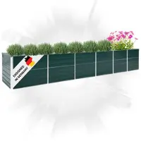 DELUKE Hochbeet für Garten OSKAR Grün | 480x80x77cm | Verzinkter Stahl | Wetterfest | Gartenbeet Kräuterbeet Blumenbeet Beet hoch Frühbeet für Garten Gemüsebeet