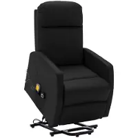 Syfax Massagesessel mit Aufstehhilfe Schwarz Kunstleder