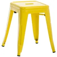 DELUKE Hocker FULDA 40x40x46cm, Metall, Gelb Küchenhocker Esszimmerhocker Stapelhocker
