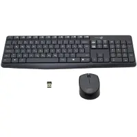 Logitech MK235, Volle Größe (100%), Kabellos, RF Wireless, QWERTZ, Grau, Maus enthalten