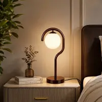 Opviq , Hochwertige Tischlampe, Metallkörper, Ø15 cm, E27, Braun, IP20