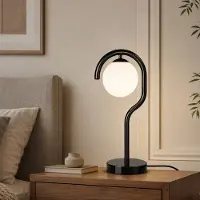 Opviq , Hochwertige Tischlampe, Schwarz, Ø15 cm, E27, IP20: 12345