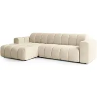 Masseno Ecksofa SETIA L-Form Sofa, Wohnzimmersofa, Couch, Soffa, Couchgarnitur - Creme, ARAGON 02