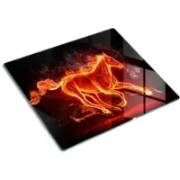 Tulup GLASPLATTE 60x52 cm Pferd in Flammen