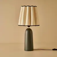 Opviq , Hochwertige Tischlampe Anthrazit, 28x28x57 cm, E27, IP20 | 100% Polyester