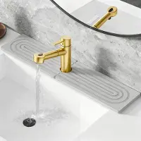 Markenlos Spritzschutz aus Kieselgur, 45 x 10 cm, superabsorbierender Spülbeckenschutz, saugfähiger Wasserhahnschutz, Stein-Wasserhahnmatte für Küchenspüle, Badezimmer, Untersetzer