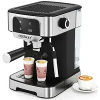 Helloshop26 - Espressomaschine 26 x 21 x 28 cm mit Milchaufschäumer 20 bar Druck und 1,8 l Wassertank elegantes Design aus 20_0018303