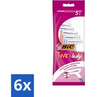 BIC – Twin Lady – Rasierklingen – Doppelklinge – Einwegklingen – 5 Rasierklingen - Vorteilspack - 6 Stücke