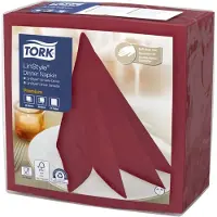 Tork 478855 LinStyle Dinnerservietten 39x39cm bordeaux 1-lagig, 12 x 50 Stück/Karton, äusserst strap