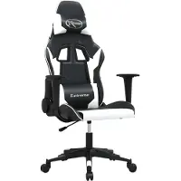 vidaXL Gaming-Stuhl Schwarz und Weiß Kunstleder