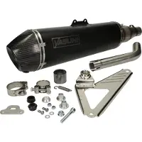 Yasuni Auspuffanlage Scooter 4 mit Zulassung TUB454 für Vespa GTS Super 300 ccm, Farbe:schwarz / kohlenstoff