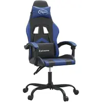 vidaXL Gaming-Stuhl Schwarz und Blau Kunstleder