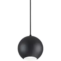 Ideal Lux Moderne Aufhängung Mr Jack Metall Schwarz 1 Licht 7W 3000K Warmes Licht Groß