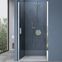 Doporro Duschtür Nischentür dusche Duschabtrennung Duschkabine 80x195cm ESG-Sicherheitsglas Duschtür Klarglas Einzeltür mit Hebe- und Senkmechanismus Teramo24K