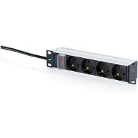 Digitus 1HE Aluminium PDU, 254 mm (10") Rack-Montage, 4x Schutzkontakt,Schalter,16A,4000W,250VAC 50/60Hz