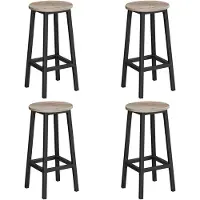 Vasagle Barhocker, 4er Set, Barstühle, Küchenstühle mit Metallgestell, einfache Montage, mit Fußstütze, für Küche, Wohnzimmer, Esszimmer, Greige-klassikschwarz LBC232B02 – Größe 4er Set (65 H cm), Gre