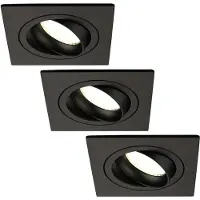 LEDVION 3er Set LED Einbaustrahler Schwarz 3W dimmbar Neutralweiss
