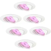 LEDVION 6er Set LED Einbaustrahler Rund Weiss RGB dimmbar smart
