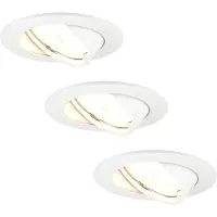 LEDVION 3er Set LED Einbaustrahler Rund Weiss 3W Warmweiss