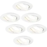LEDVION 6er Set LED Einbaustrahler Rund Weiss 3W dimmbar Warmweiss