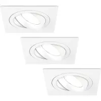 LEDVION 3er Set LED Einbaustrahler Weiss 3W dimmbar Kaltweiss