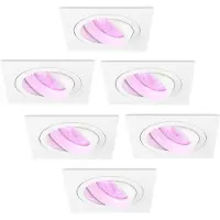 LEDVION 6er Set LED Einbaustrahler Weiss RGB smart