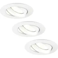LEDVION 3er Set LED Einbaustrahler Rund Weiss 3W dimmbar Neutralweiss