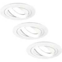 LEDVION 3er Set LED Einbaustrahler Rund Weiss 3W dimmbar Kaltweiss