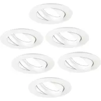 LEDVION 6er Set LED Einbaustrahler Rund Weiss 3W dimmbar Kaltweiss