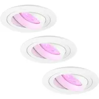 LEDVION 3er Set LED Einbaustrahler Rund Weiss RGB dimmbar smart