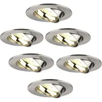 LEDVION 6er Set LED Einbaustrahler Rund 3W dimmbar Warmweiss