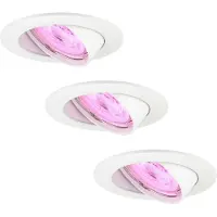 LEDVION 3er Set LED Einbaustrahler Rund Weiss RGB dimmbar smart