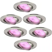 LEDVION 6er Set LED Einbaustrahler Rund RGB dimmbar smart