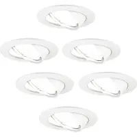 LEDVION 6er Set LED Einbaustrahler Rund Weiss 3W dimmbar Kaltweiss