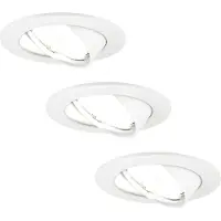 LEDVION 3er Set LED Einbaustrahler Rund Weiss 3W dimmbar Kaltweiss
