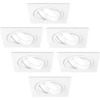 LEDVION 6er Set LED Einbaustrahler Weiss 3W dimmbar Kaltweiss