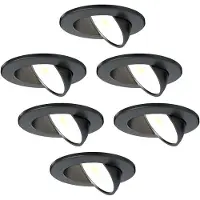 LEDVION 6er set LED Einbaustrahler Schwarz 5W CCT wasserdicht IP65 dimmbar