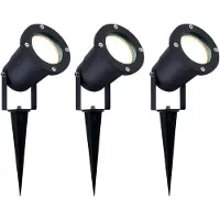 LEDVION 3er Set Gartenstrahler mit Erdspieß IP65 3W 4000K GU10 dimmbar