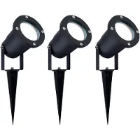 LEDVION 3er Set Gartenstrahler mit Erdspieß IP65 3W 6500K GU10 dimmbar