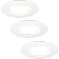 LEDVION 3er Set LED Einbaustrahler Weiss 5W Warmweiss wasserdicht IP65