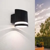 LEDVION Solar LED Wandlampe Elara Schwarz