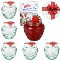 MamboCat 6er Set Frutta Vaso Marmeladenglas 580ml mit Geschenk Deckel TO82 & Rezeptheft