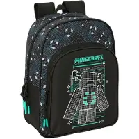 Safta Minecraft Screen 10l Rucksack Schwarz Kinder Schwarz One Size